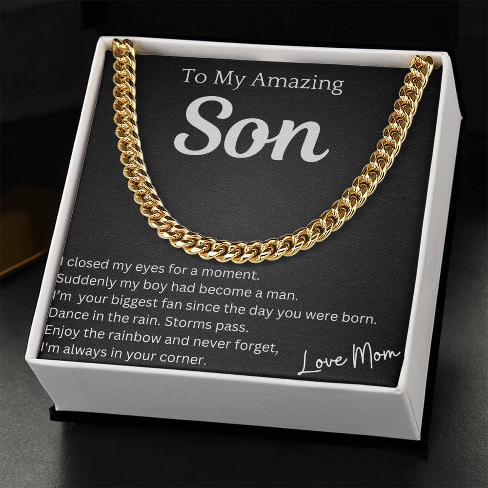 Closed My Eyes Chain Necklace Gift For Son Birthday Christmas Graduation Present For Men