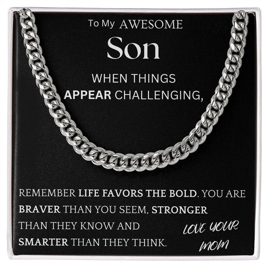Braver Stronger Chain Jewelry Gift For Son