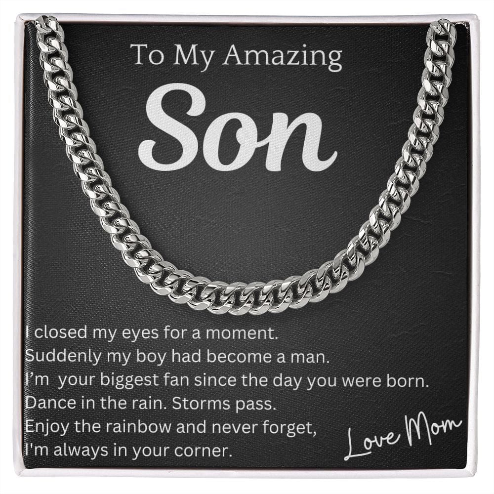 Closed My Eyes Chain Necklace Gift For Son Birthday Christmas Graduation Present For Men