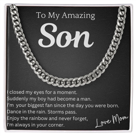 Closed My Eyes Chain Necklace Gift For Son Birthday Christmas Graduation Present For Men
