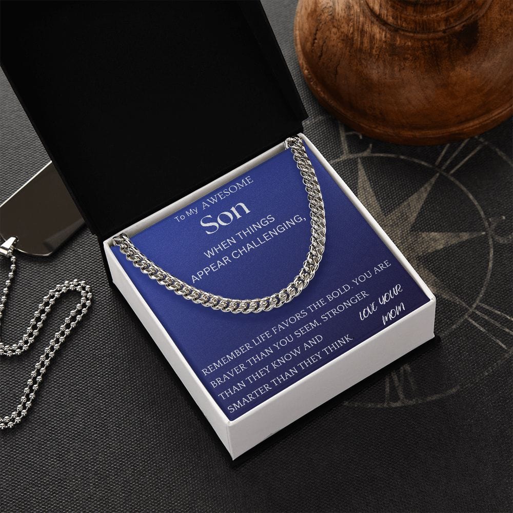 Life Favors The Bold Chain Jewelry Gift For Son