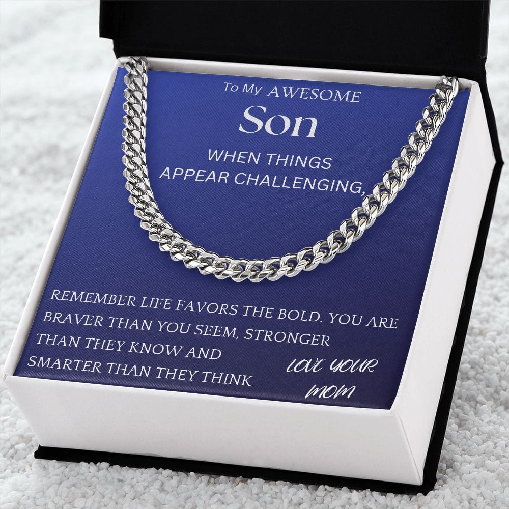 Life Favors The Bold Chain Jewelry Gift For Son