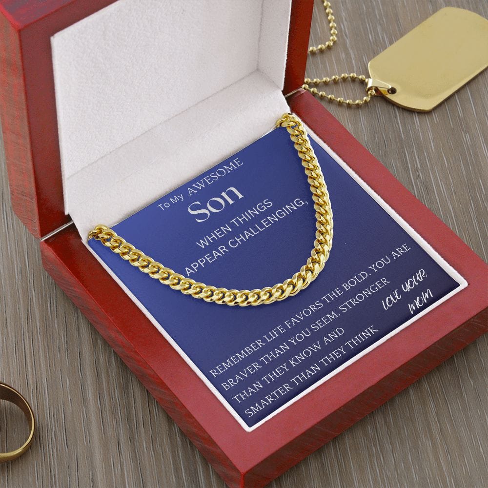Life Favors The Bold Chain Jewelry Gift For Son