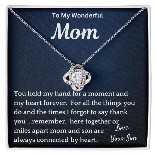 Connected By Heart Necklace Gift For Mom