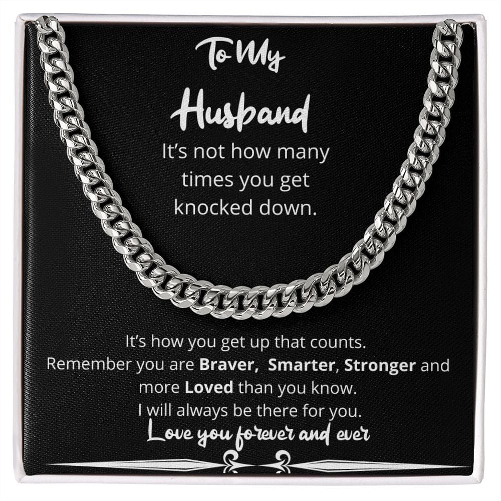 Jewelry - How Many Times Knocked Down Cuban Chain Gift For Husband Birthday Anniversary Christmas Present For Men