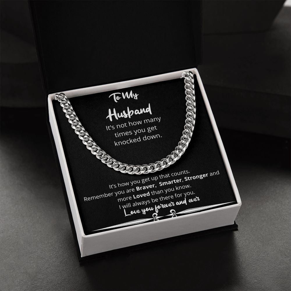 Jewelry - How Many Times Knocked Down Cuban Chain Gift For Husband Birthday Anniversary Christmas Present For Men