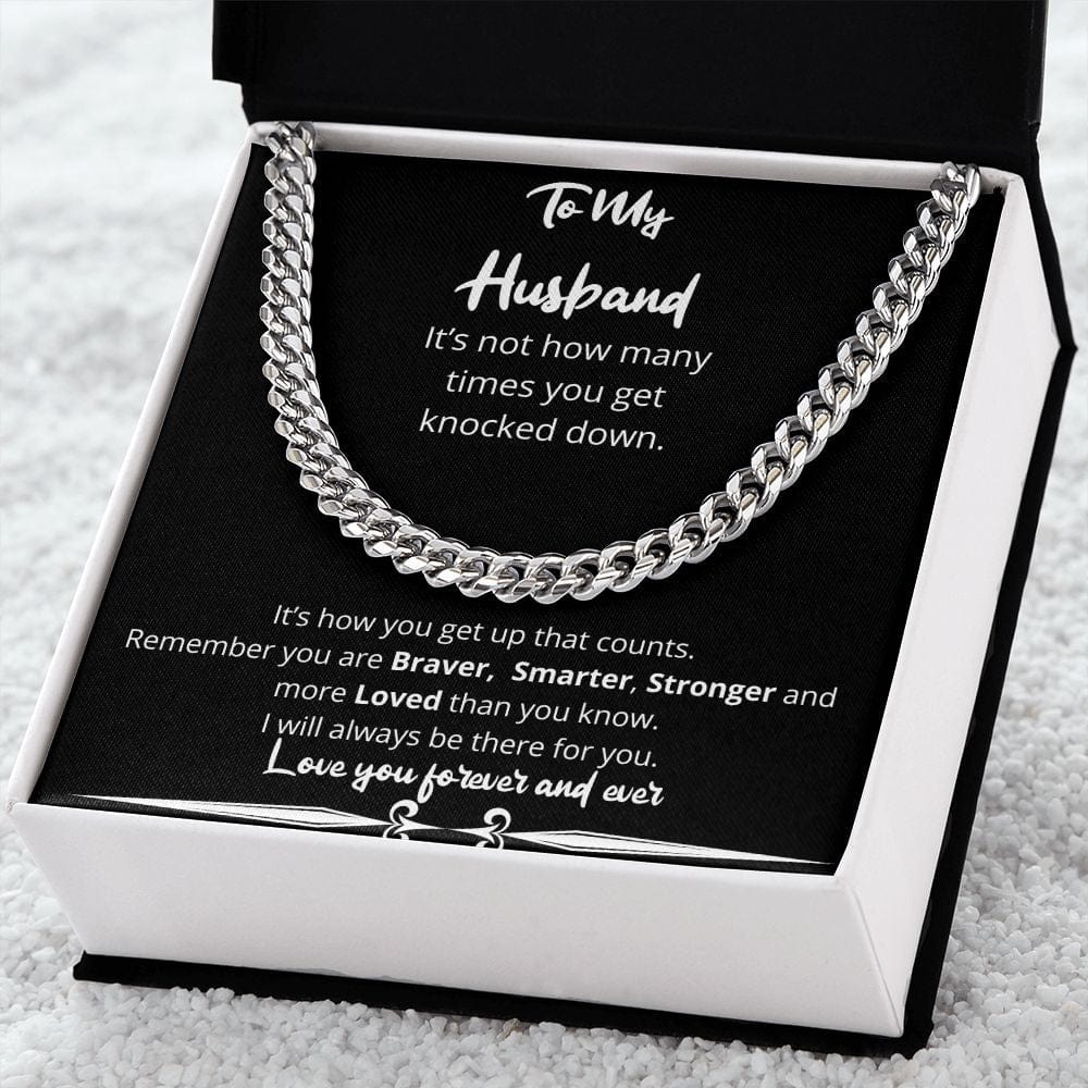 Jewelry - How Many Times Knocked Down Cuban Chain Gift For Husband Birthday Anniversary Christmas Present For Men