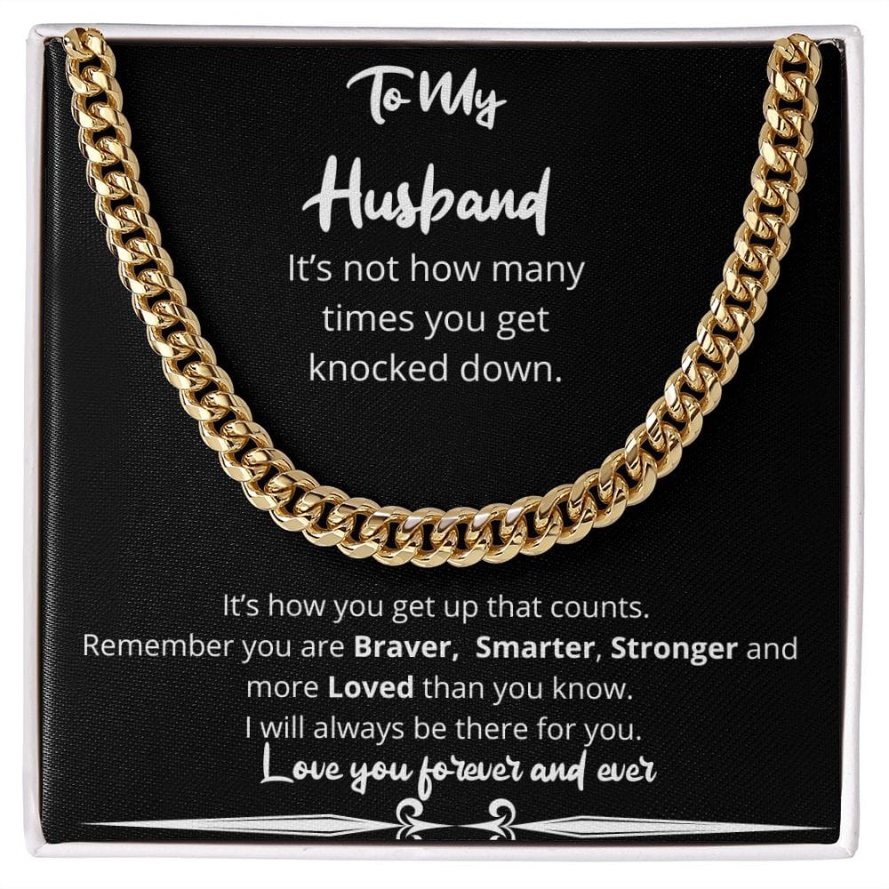 Jewelry - How Many Times Knocked Down Cuban Chain Gift For Husband Birthday Anniversary Christmas Present For Men
