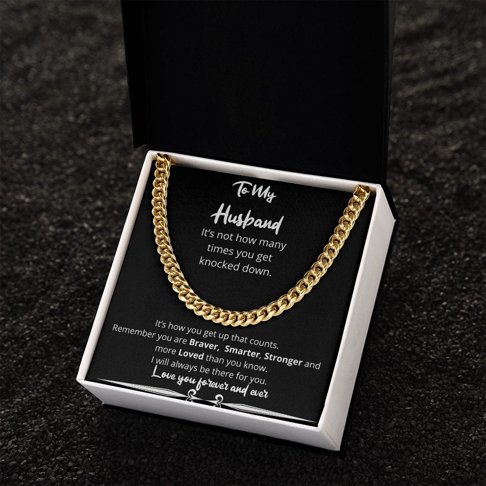 Jewelry - How Many Times Knocked Down Cuban Chain Gift For Husband Birthday Anniversary Christmas Present For Men