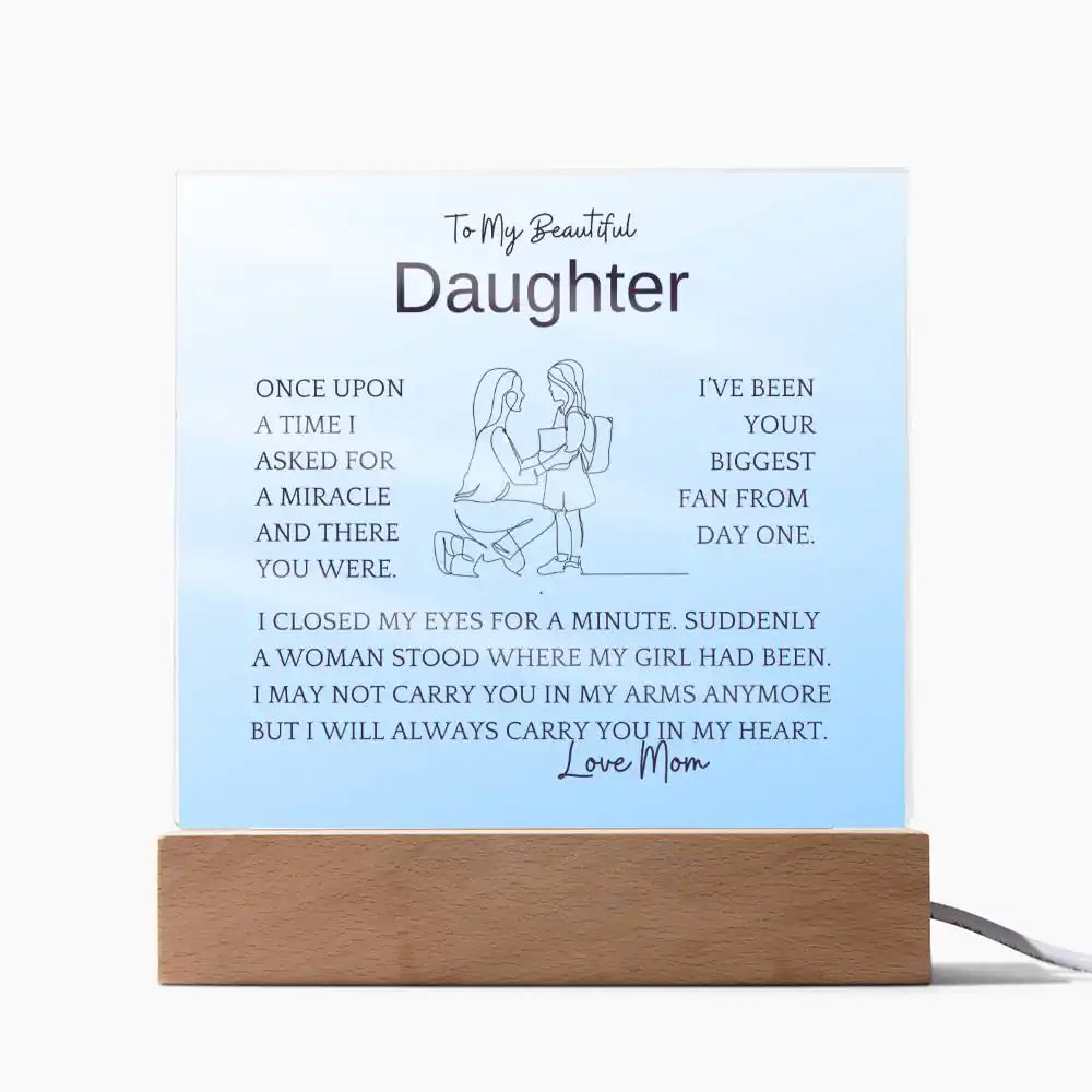 Asked For Miracle Gift For Daughter Acrylic Plaque Gift for 708 - Home & Garden > Decor > Decorative Plaques | Gifting2Go