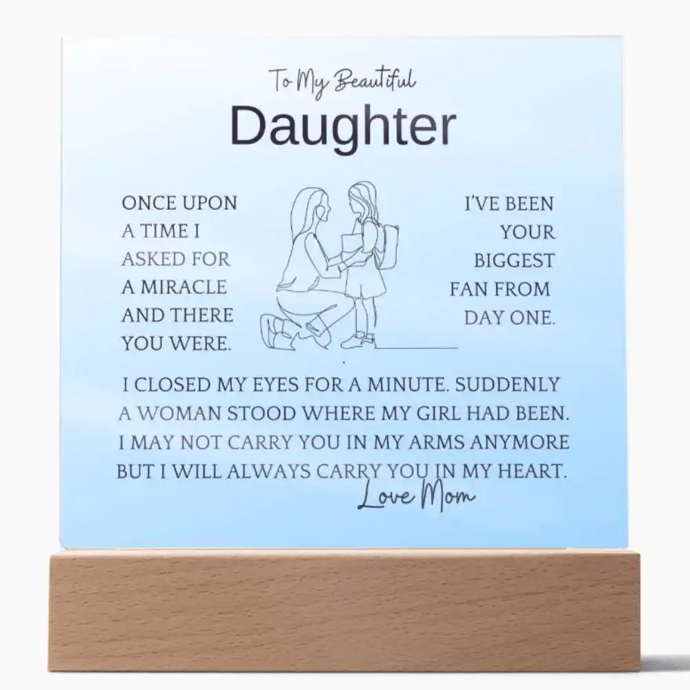 Asked For Miracle Gift For Daughter Acrylic Plaque Gift for 708 - Home & Garden > Decor > Decorative Plaques | Gifting2Go