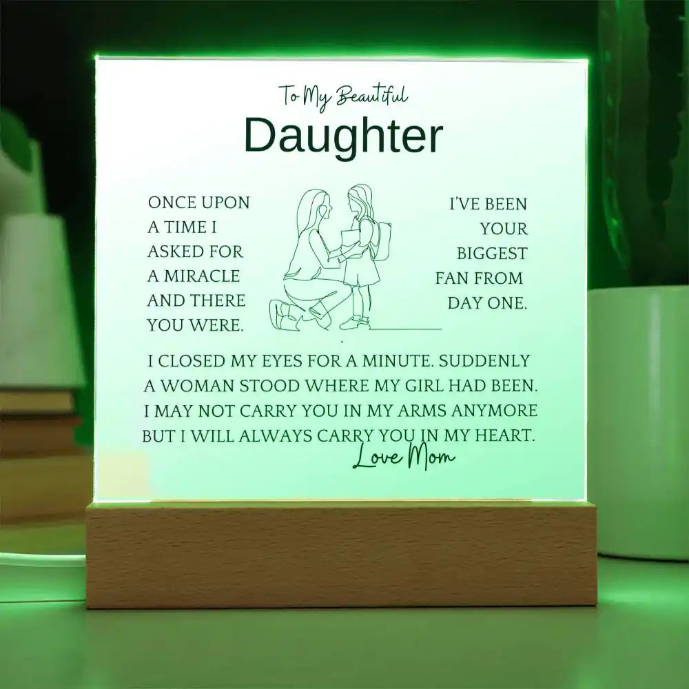 Asked For Miracle Gift For Daughter Acrylic Plaque Gift for 708 - Home & Garden > Decor > Decorative Plaques | Gifting2Go