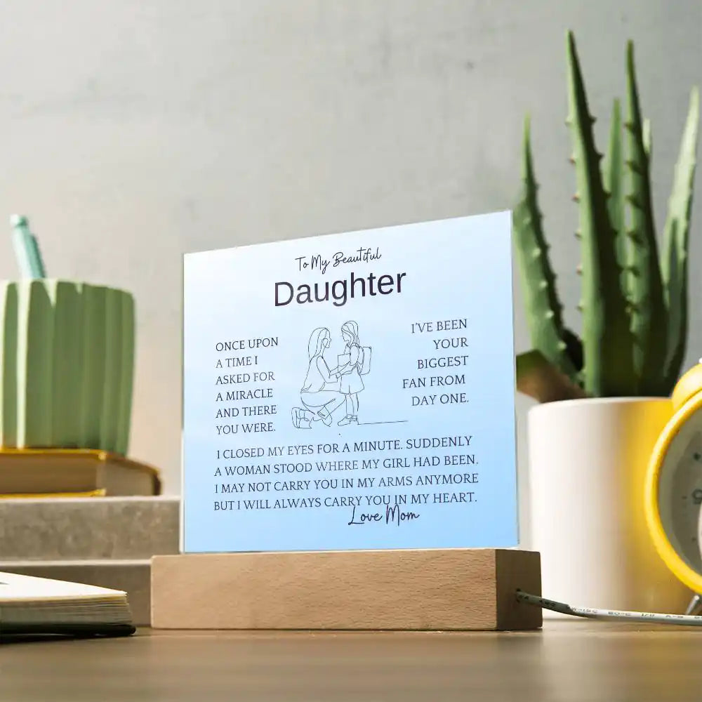 Asked For Miracle Gift For Daughter Acrylic Plaque Gift for 708 - Home & Garden > Decor > Decorative Plaques | Gifting2Go