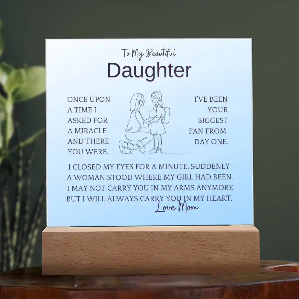 Asked For Miracle Gift For Daughter Acrylic Plaque Gift for 708 - Home & Garden > Decor > Decorative Plaques | Gifting2Go