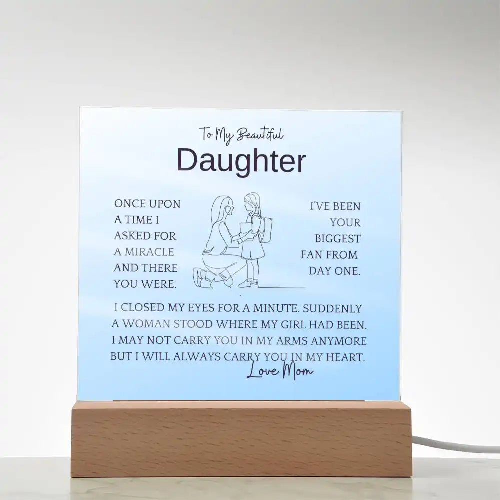 Asked For Miracle Gift For Daughter Acrylic Plaque Gift for 708 - Home & Garden > Decor > Decorative Plaques | Gifting2Go
