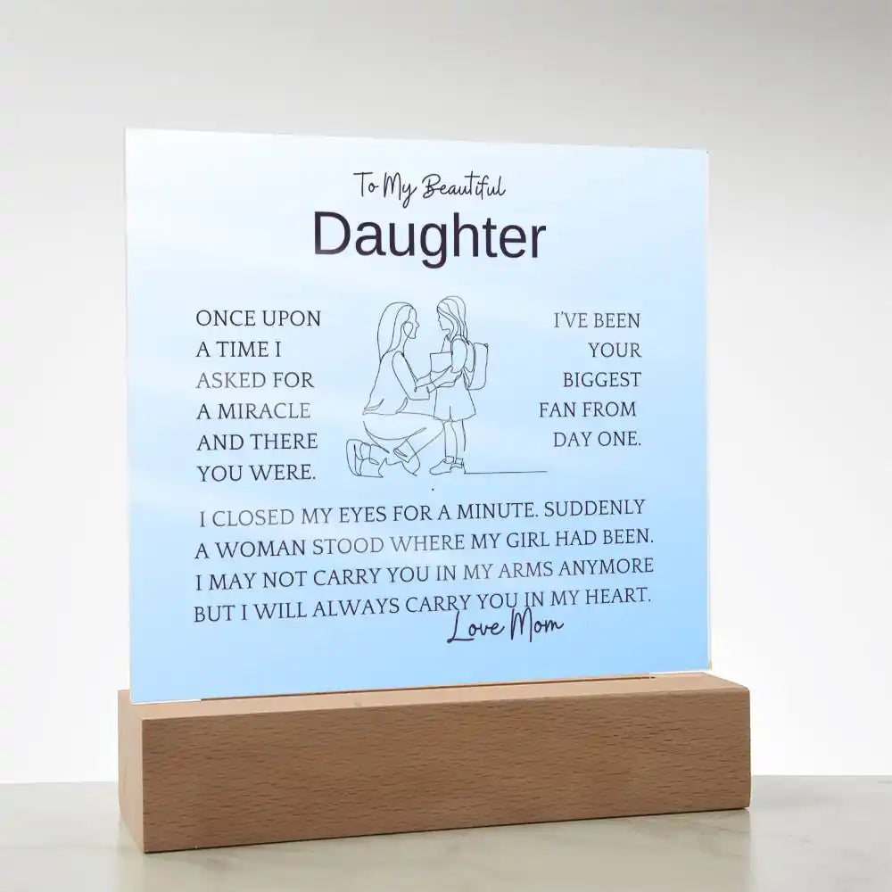 Asked For Miracle Gift For Daughter Acrylic Plaque Gift for 708 - Home & Garden > Decor > Decorative Plaques | Gifting2Go