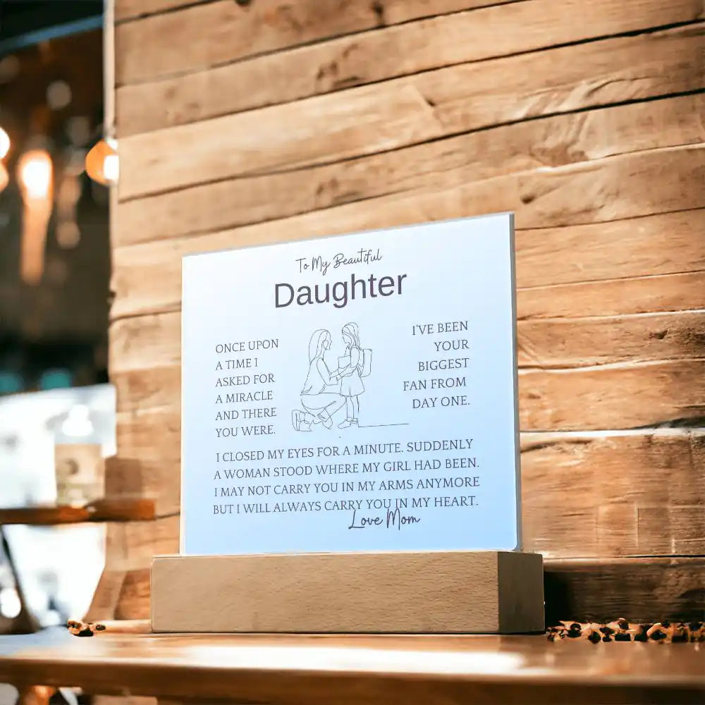 Asked For Miracle Gift For Daughter Acrylic Plaque Gift for 708 - Home & Garden > Decor > Decorative Plaques | Gifting2Go