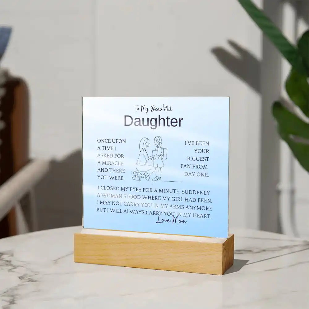 Asked For Miracle Gift For Daughter Acrylic Plaque Gift for 708 - Home & Garden > Decor > Decorative Plaques | Gifting2Go