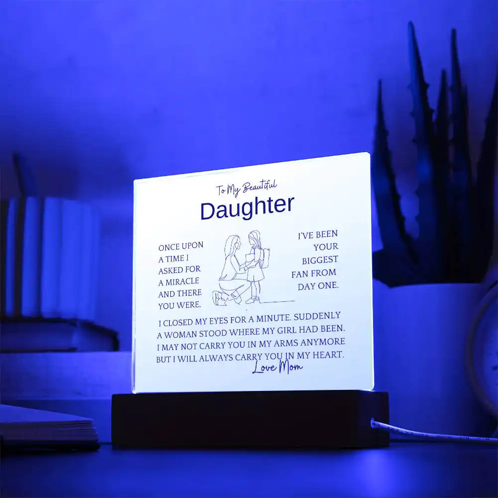 Asked For Miracle Gift For Daughter Acrylic Plaque Gift for 708 - Home & Garden > Decor > Decorative Plaques | Gifting2Go