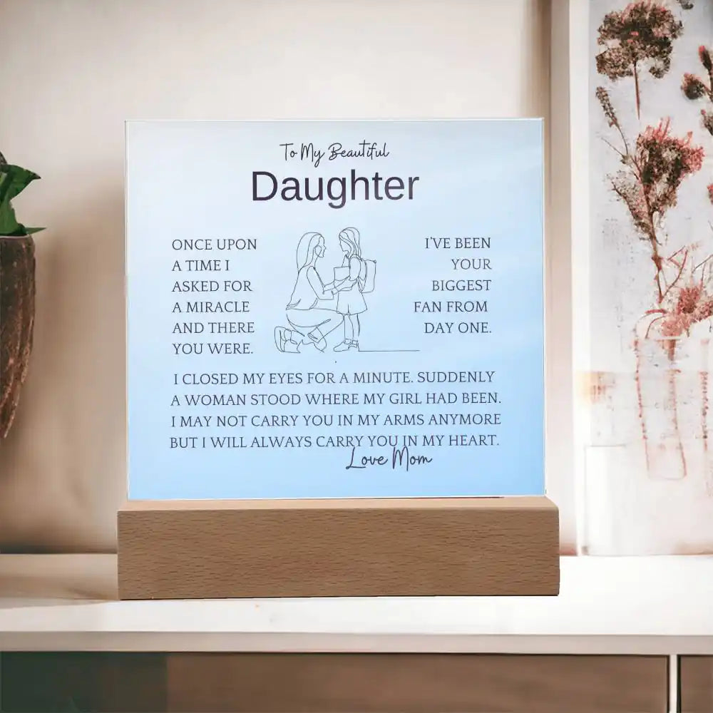 Asked For Miracle Gift For Daughter Acrylic Plaque Gift for 708 - Home & Garden > Decor > Decorative Plaques | Gifting2Go