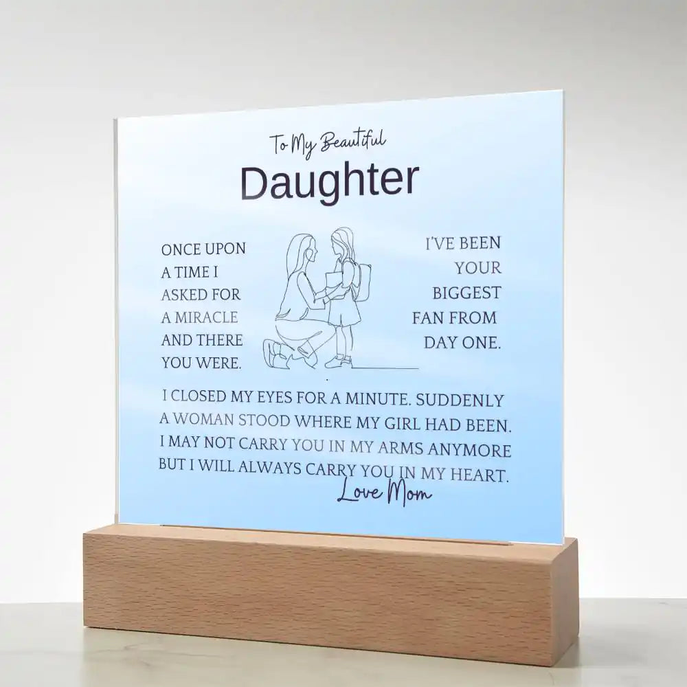 Asked For Miracle Gift For Daughter Acrylic Plaque Gift for 708 - Home & Garden > Decor > Decorative Plaques | Gifting2Go