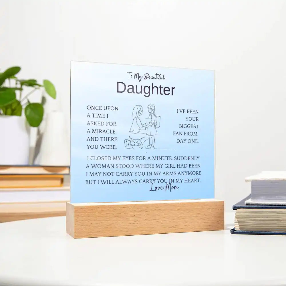 Asked For Miracle Gift For Daughter Acrylic Plaque Gift for 708 - Home & Garden > Decor > Decorative Plaques | Gifting2Go