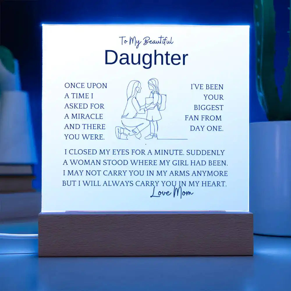 Asked For Miracle Gift For Daughter Acrylic Plaque Gift for 708 - Home & Garden > Decor > Decorative Plaques | Gifting2Go