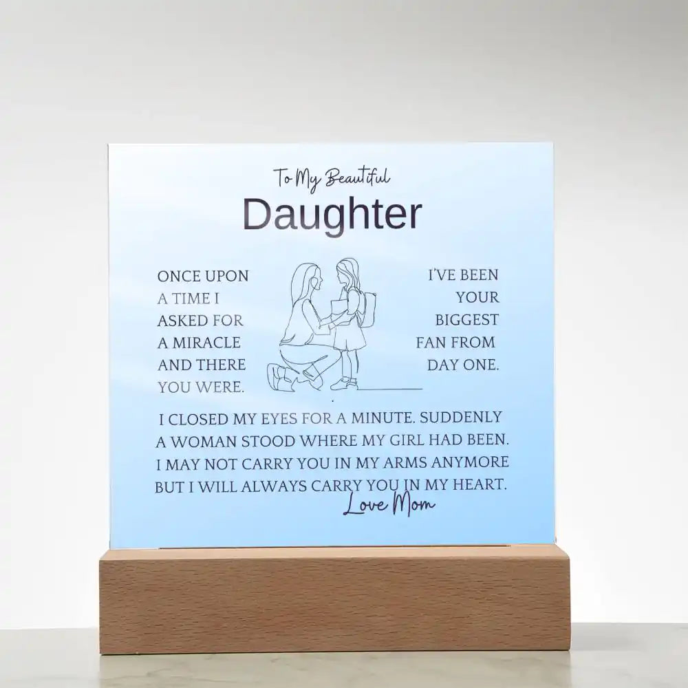 Asked For Miracle Gift For Daughter Acrylic Plaque Gift for 708 - Home & Garden > Decor > Decorative Plaques | Gifting2Go