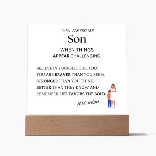 Better Than They Know Gift For Son Acrylic Plaque Gift for 708 - Home & Garden > Decor > Decorative Plaques | Gifting2Go