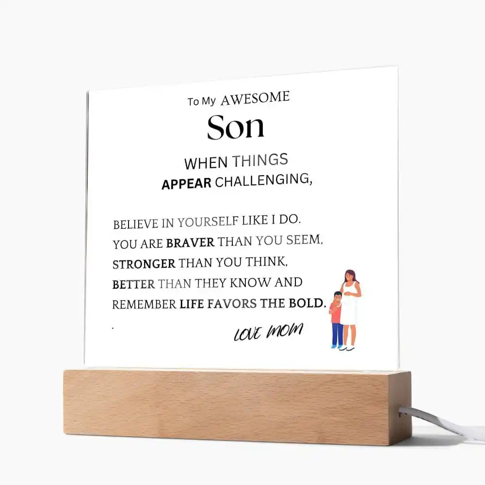 Better Than They Know Gift For Son Acrylic Plaque Gift for 708 - Home & Garden > Decor > Decorative Plaques | Gifting2Go