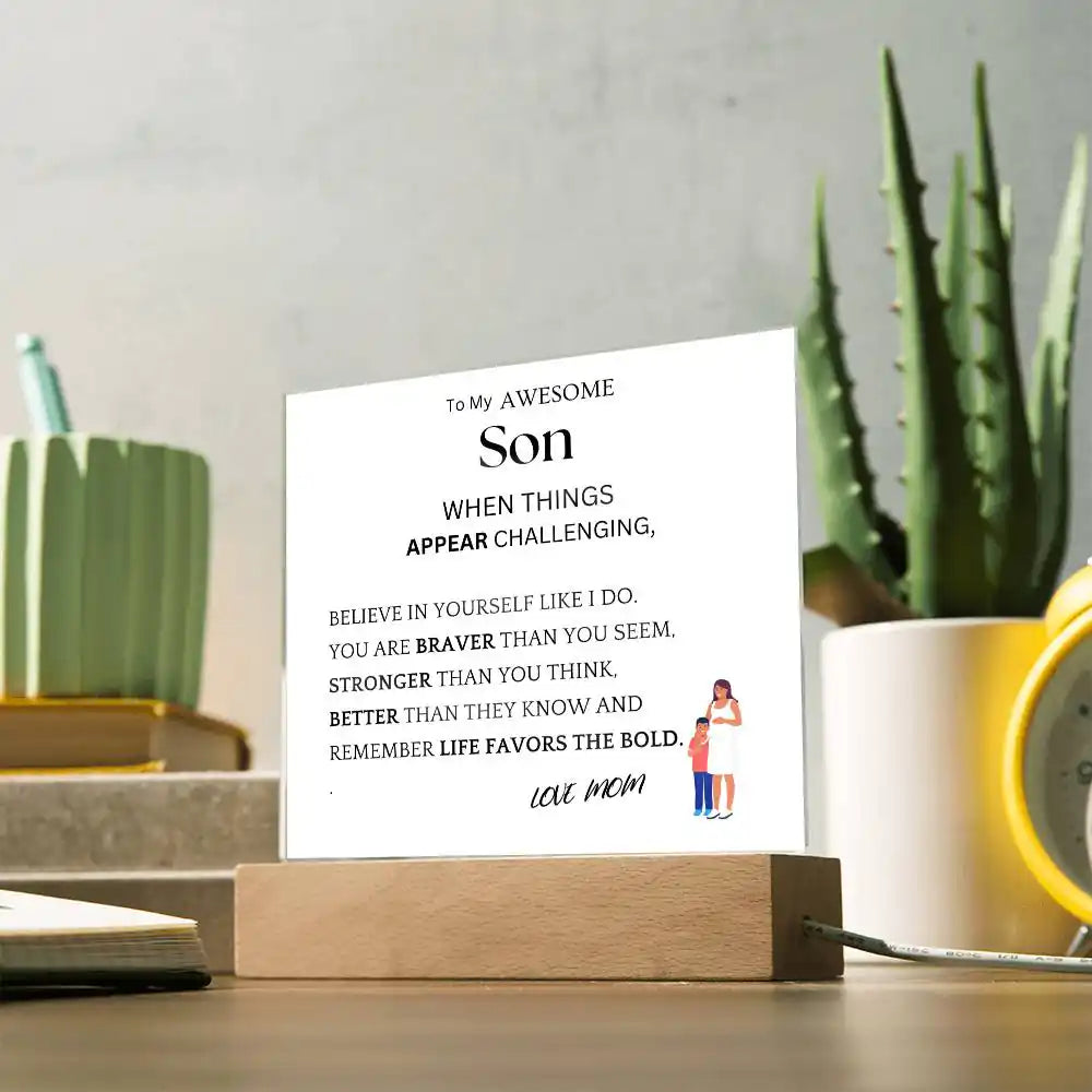 Better Than They Know Gift For Son Acrylic Plaque Gift for 708 - Home & Garden > Decor > Decorative Plaques | Gifting2Go