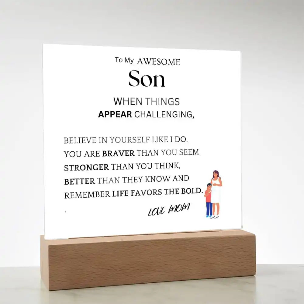 Better Than They Know Gift For Son Acrylic Plaque Gift for 708 - Home & Garden > Decor > Decorative Plaques | Gifting2Go