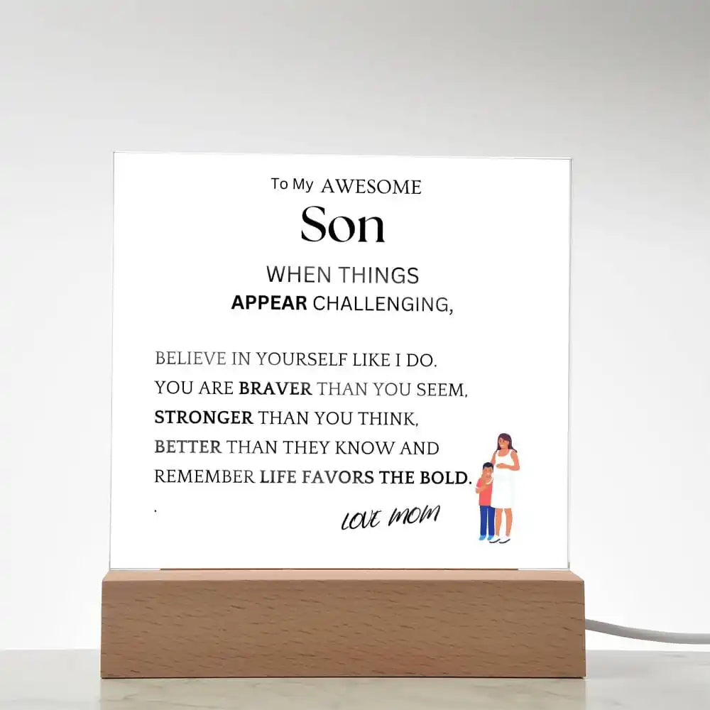 Better Than They Know Gift For Son Acrylic Plaque Gift for 708 - Home & Garden > Decor > Decorative Plaques | Gifting2Go