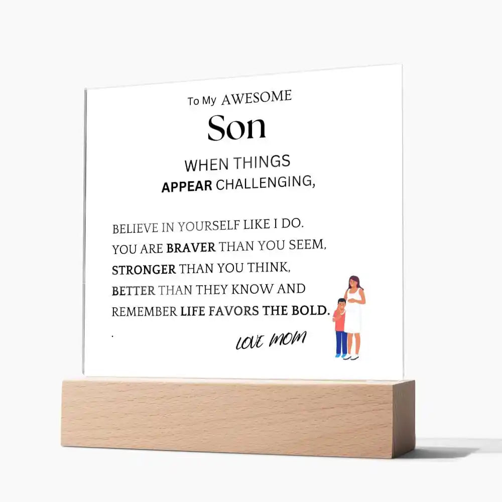 Better Than They Know Gift For Son Acrylic Plaque Gift for 708 - Home & Garden > Decor > Decorative Plaques | Gifting2Go