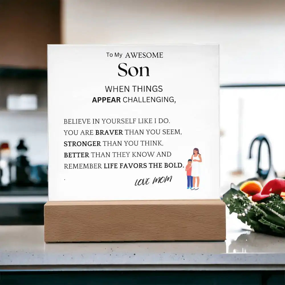 Better Than They Know Gift For Son Acrylic Plaque Gift for 708 - Home & Garden > Decor > Decorative Plaques | Gifting2Go