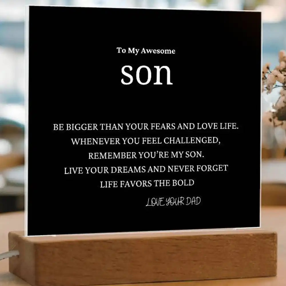 Bigger Than Fears Gift For Son Gift for 708 - Home & Garden > Decor > Decorative Plaques | Gifting2Go