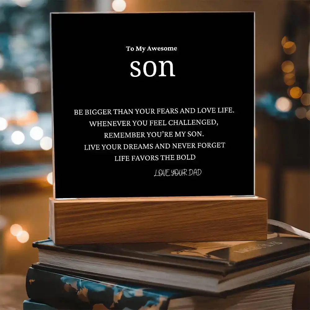 Bigger Than Fears Gift For Son Gift for 708 - Home & Garden > Decor > Decorative Plaques | Gifting2Go