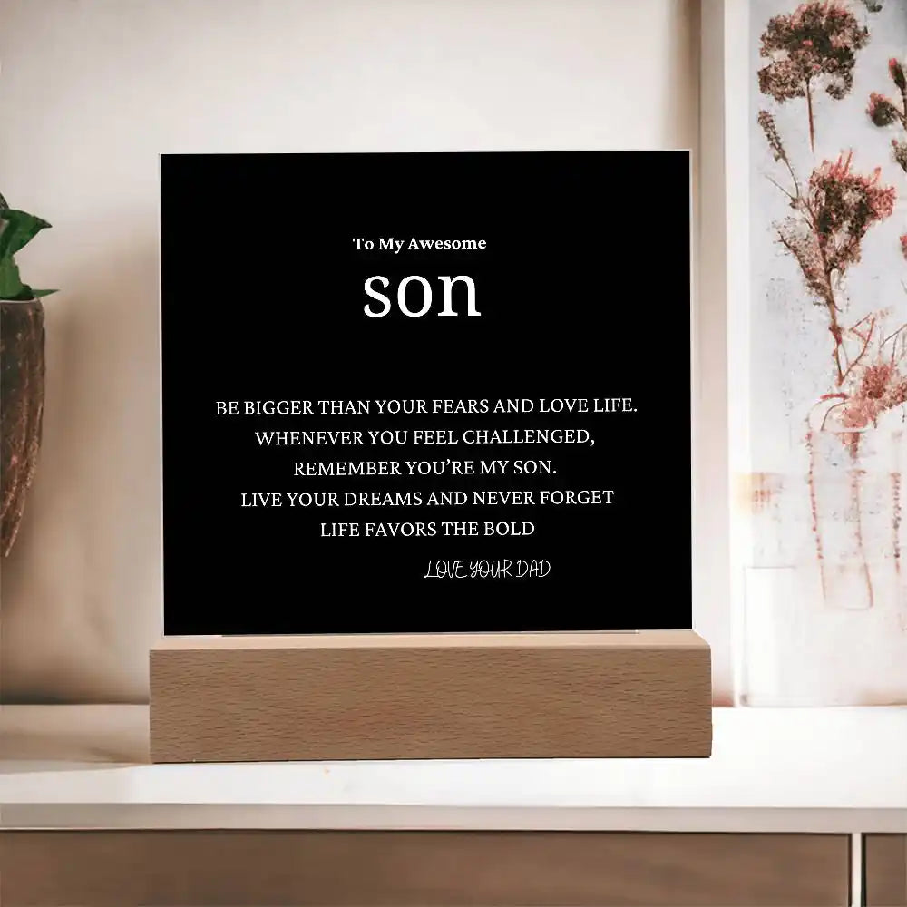 Bigger Than Fears Gift For Son Gift for 708 - Home & Garden > Decor > Decorative Plaques | Gifting2Go