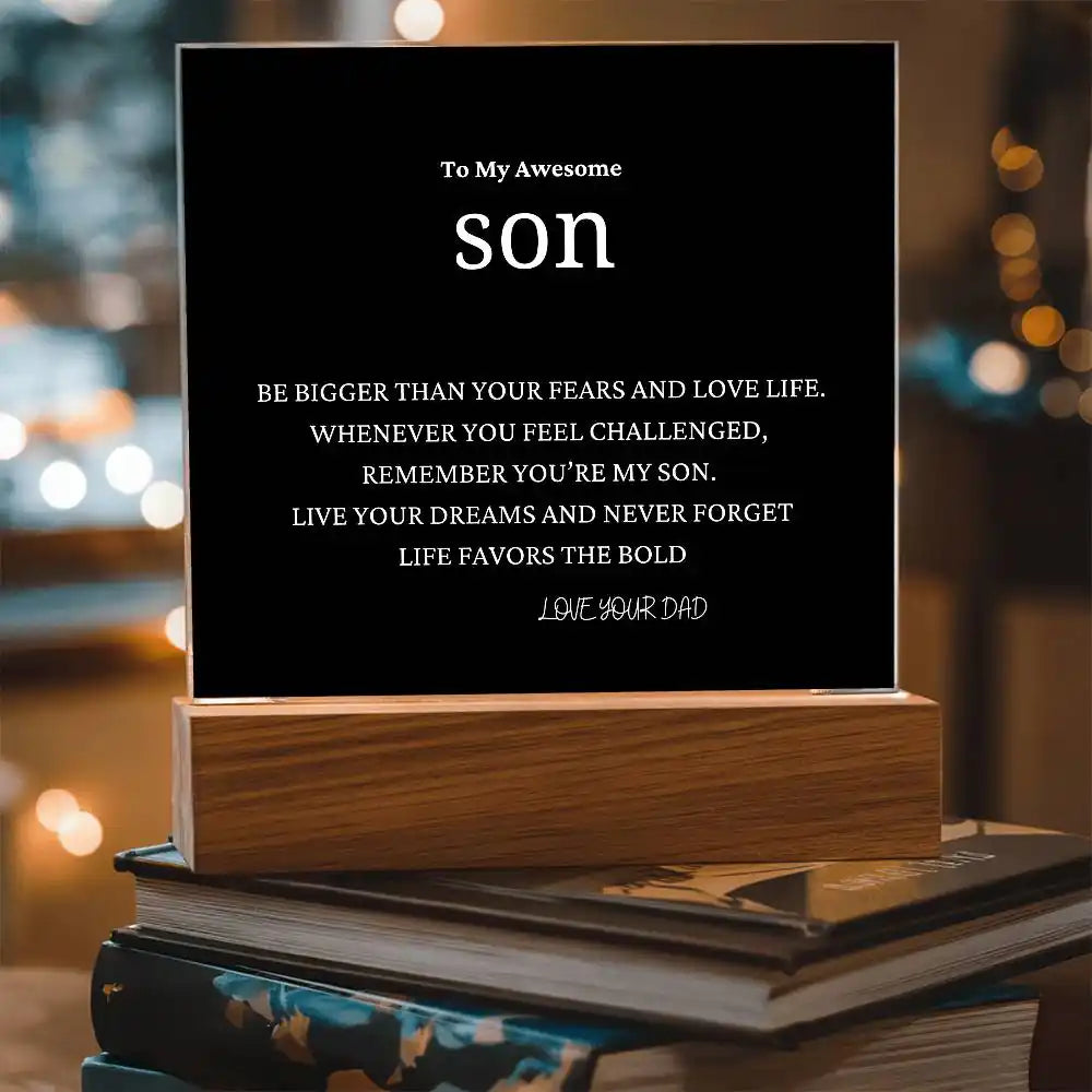 Bigger Than Fears Gift For Son Gift for 708 - Home & Garden > Decor > Decorative Plaques | Gifting2Go
