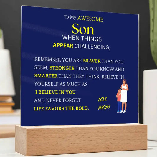 Braver Smarter Stronger Gift For Son Gift for 708 - Home & Garden > Decor > Decorative Plaques | Gifting2Go