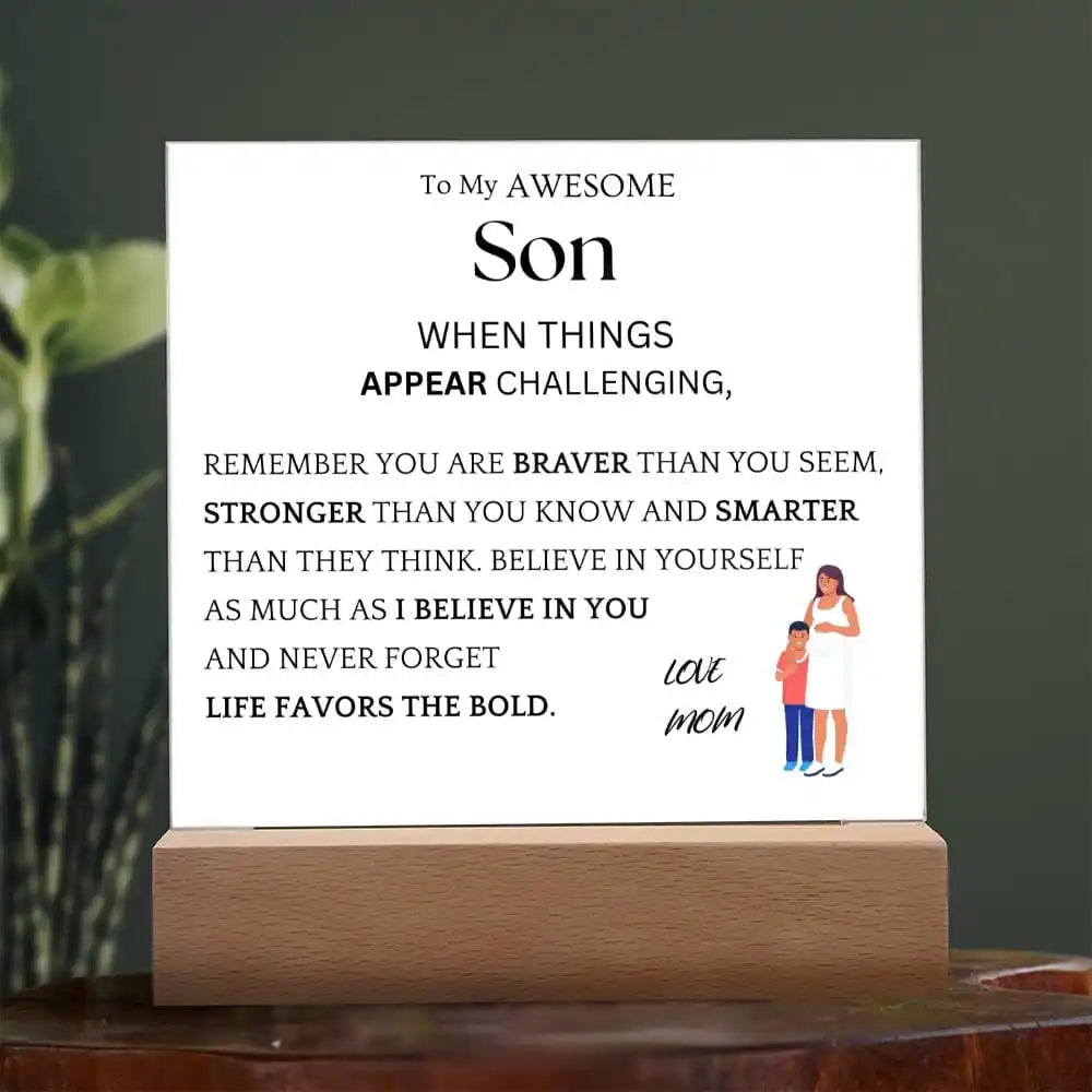 Braver Stronger Gift For Son Gift for 708 - Home & Garden > Decor > Decorative Plaques | Gifting2Go
