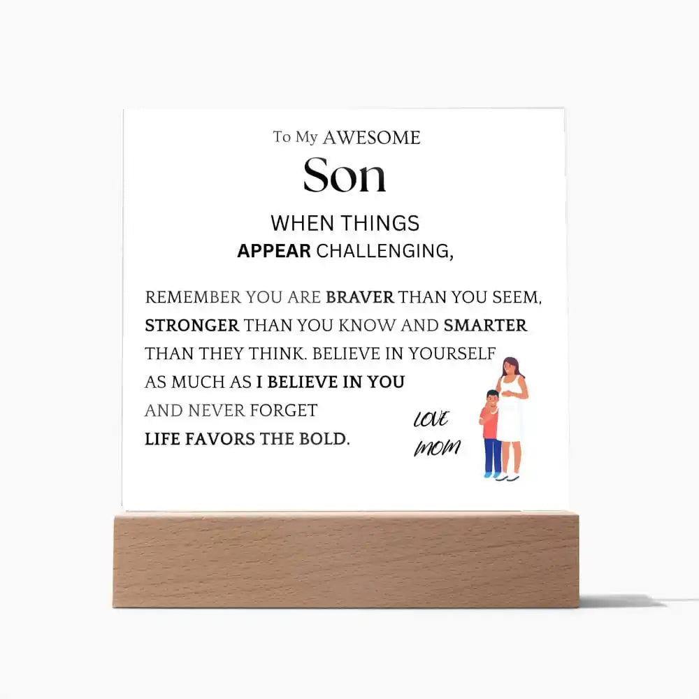 Braver Stronger Gift For Son Gift for 708 - Home & Garden > Decor > Decorative Plaques | Gifting2Go