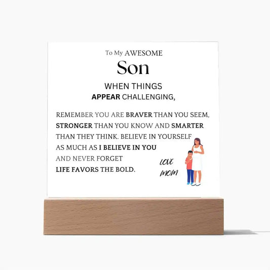 Braver Stronger Gift For Son Gift for 708 - Home & Garden > Decor > Decorative Plaques | Gifting2Go