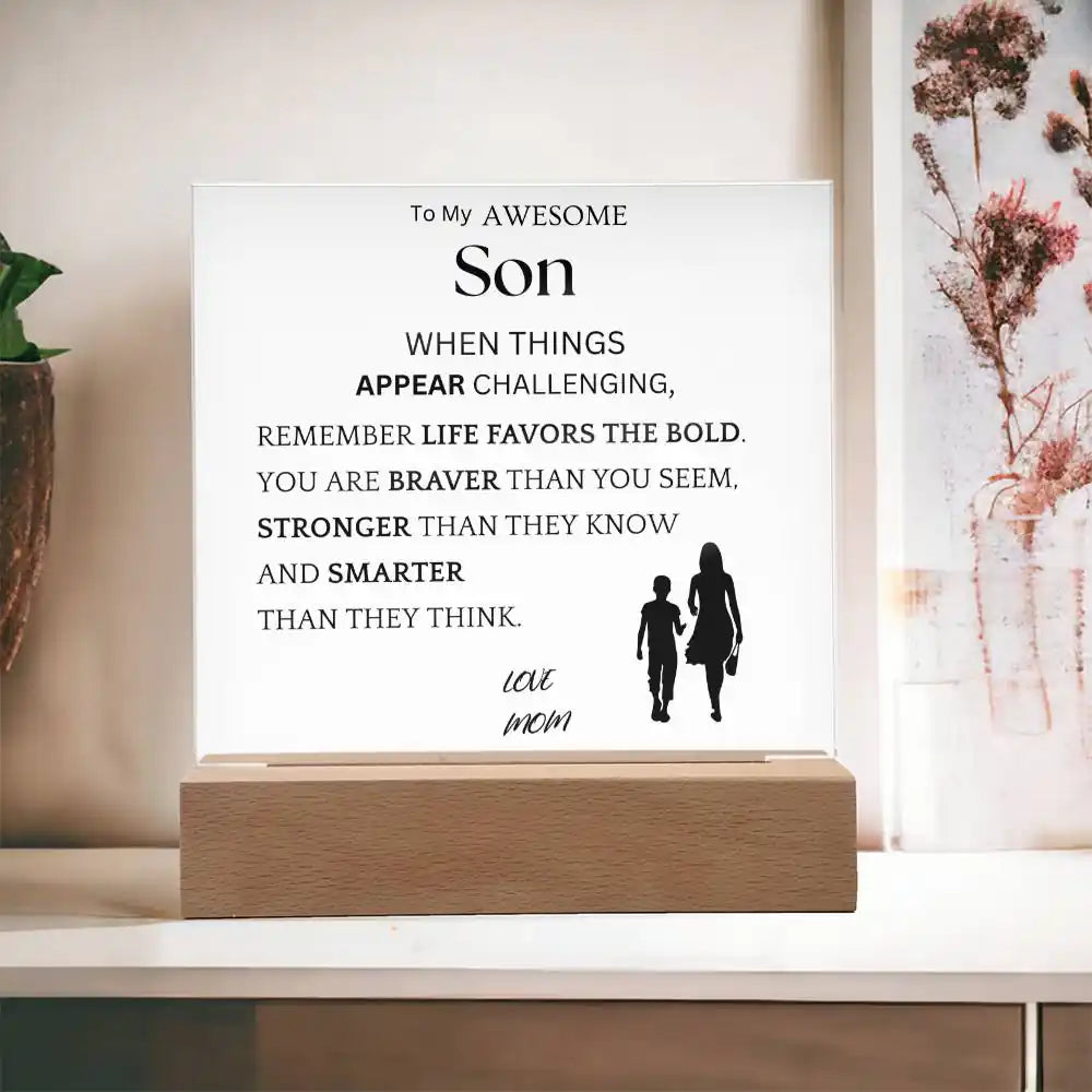 Braver Stronger Gift For Son Gift for 708 - Home & Garden > Decor > Decorative Plaques | Gifting2Go