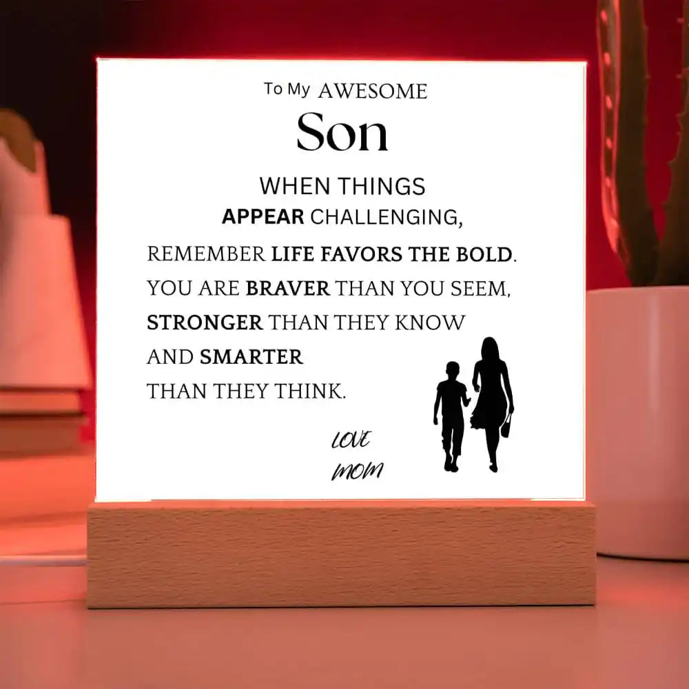 Braver Stronger Gift For Son Gift for 708 - Home & Garden > Decor > Decorative Plaques | Gifting2Go