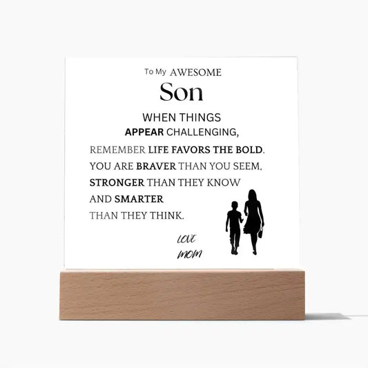 Braver Stronger Gift For Son Gift for 708 - Home & Garden > Decor > Decorative Plaques | Gifting2Go