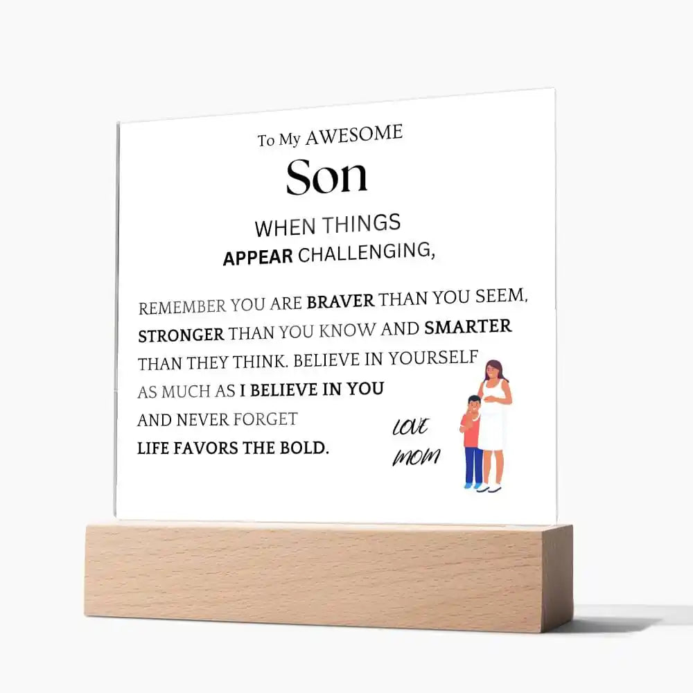 Braver Stronger Gift For Son Gift for 708 - Home & Garden > Decor > Decorative Plaques | Gifting2Go
