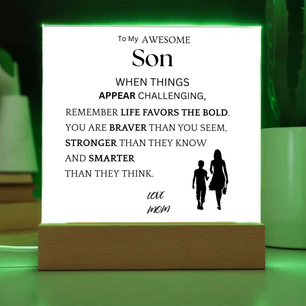 Braver Stronger Gift For Son Gift for 708 - Home & Garden > Decor > Decorative Plaques | Gifting2Go
