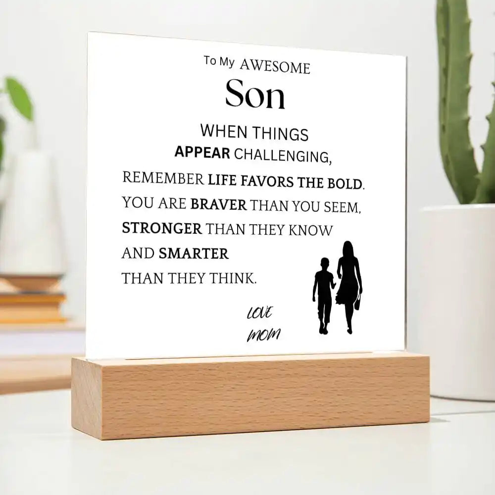 Braver Stronger Gift For Son Gift for 708 - Home & Garden > Decor > Decorative Plaques | Gifting2Go
