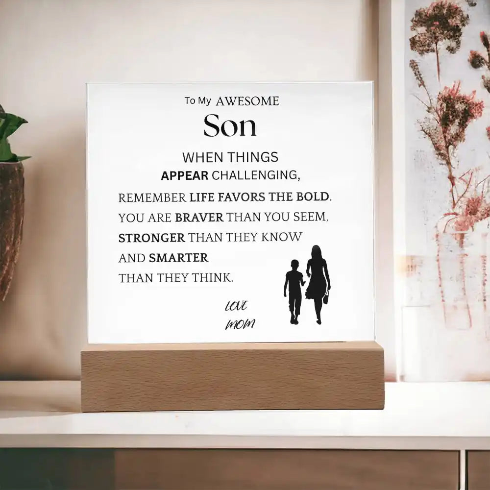 Braver Stronger Gift For Son Gift for 708 - Home & Garden > Decor > Decorative Plaques | Gifting2Go